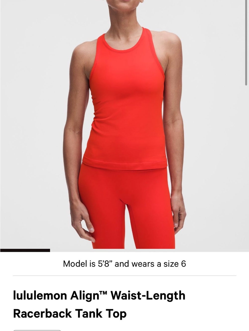 lululemon athletica High-Neck Racerback Tank Top - Vibrant Red